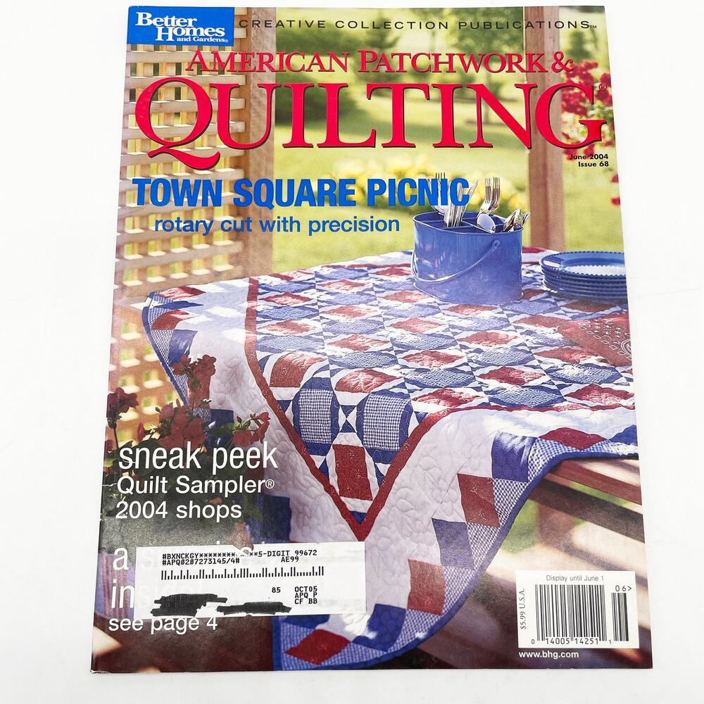 BHG Quilting Americana Magazine June 2004 Issue 68‎ Picnic Rotary Cut Nine Patch